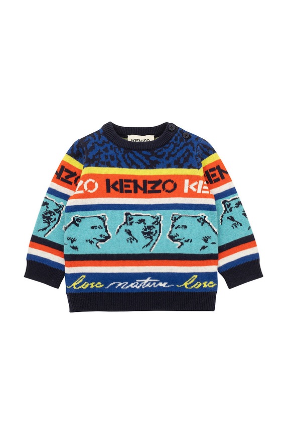 Kenzo Kids sweter niemowlęcy z domieszką wełny multicolor K05447.74.80