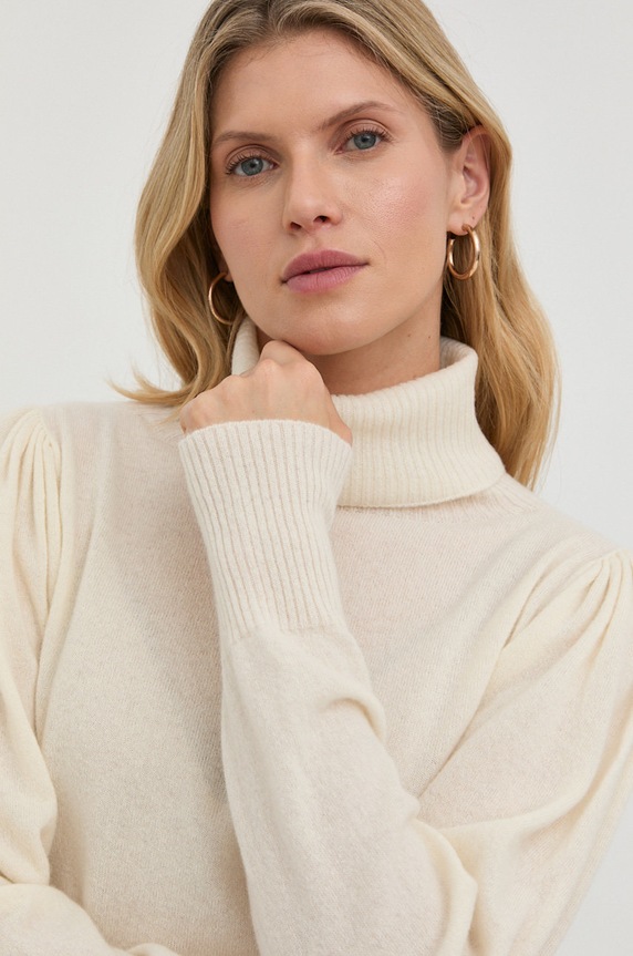 Twinset sweter wełniany beżowy 222TT3352