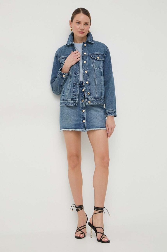 MICHAEL Michael Kors gyapjú pulóver MU260EF4VR kék SS24