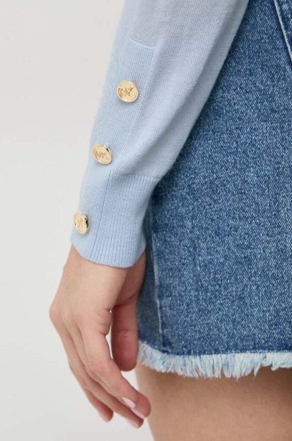 MICHAEL Michael Kors gyapjú pulóver MU260EF4VR kék