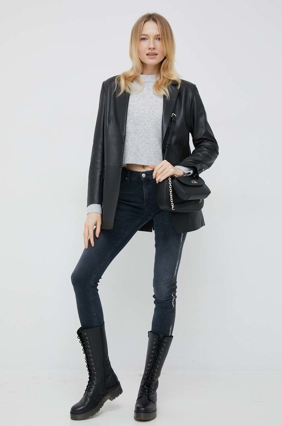 Calvin Klein Jeans sweter z domieszką wełny J20J220481.9BYY szary AW22