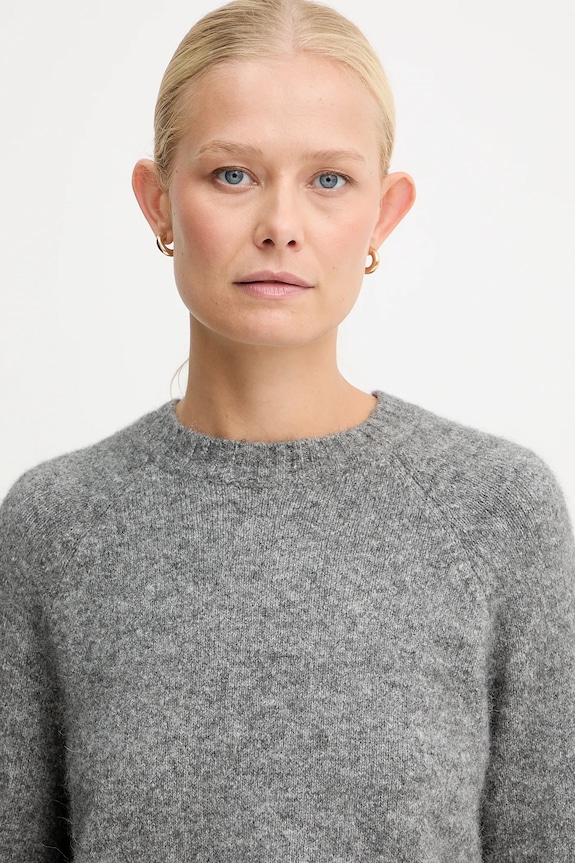 BOSS sweter z domieszką wełny Febisan szary 50478315