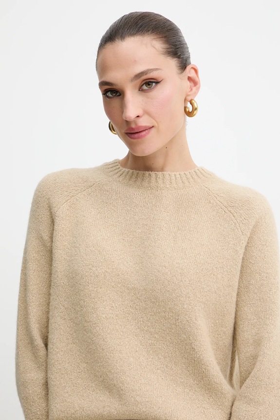 BOSS sweter z domieszką wełny Febisan zielony 50478315