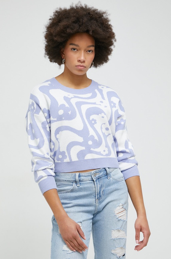 Hollister Co. sweter bawełniany KI350.2131.638 fioletowy AW22