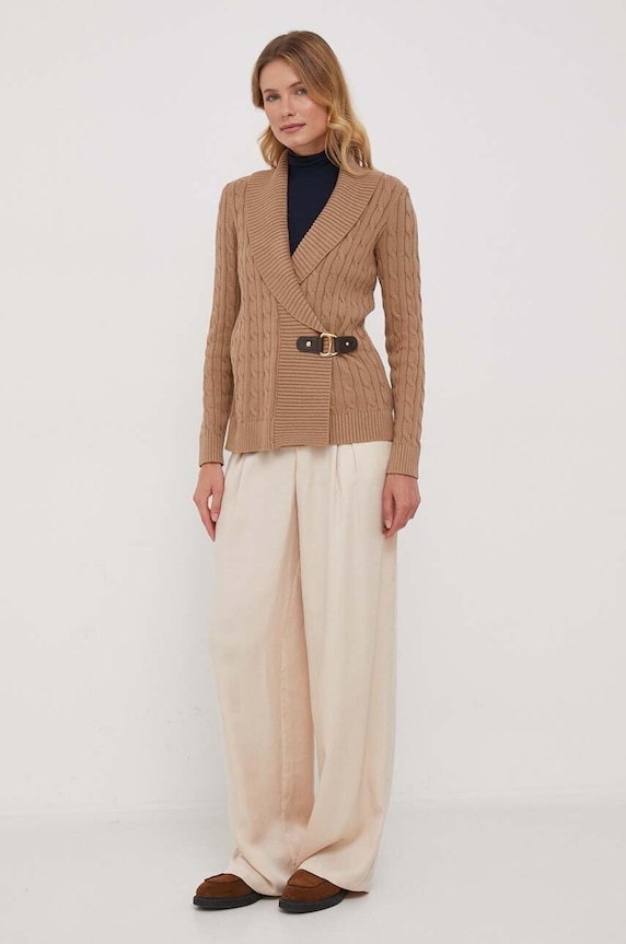 Bavlněný svetr Lauren Ralph Lauren 200808258 béžová AW25