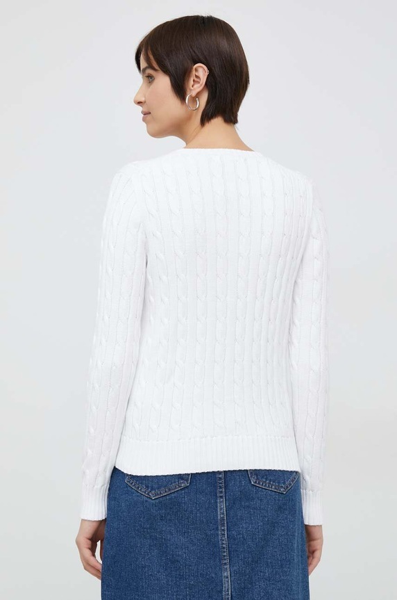 Ρούχα Βαμβακερό πουλόβερ Polo Ralph Lauren 211747397002 λευκό