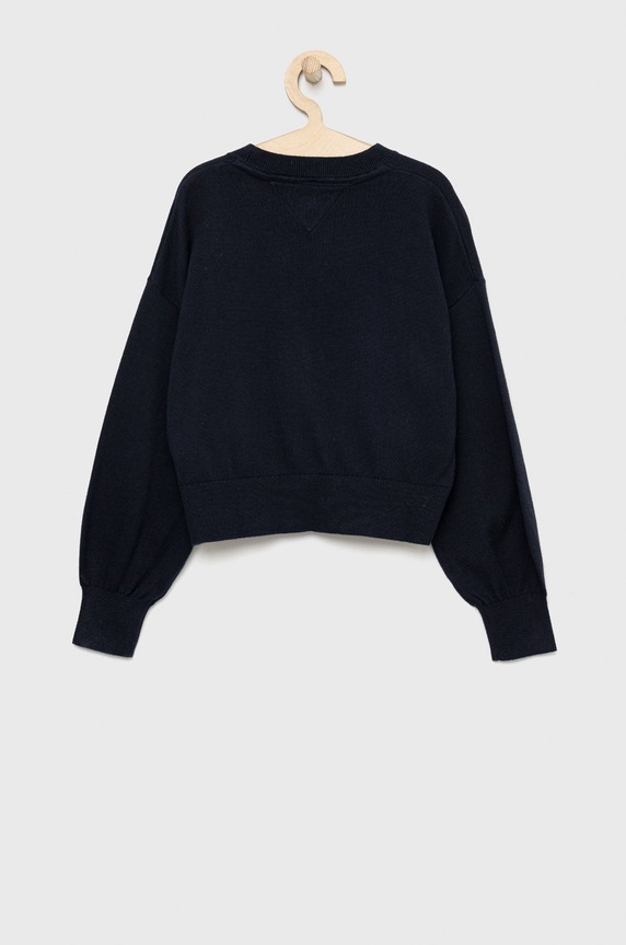 Tommy Hilfiger gyerek pamut pulóver KG0KG06909.9BYY sötétkék AW22