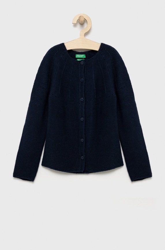 Dětský svetr s příměsí vlny United Colors of Benetton s příměsí vlny námořnická modř 1076G5006.P