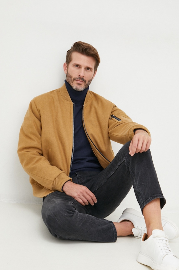 Guess sweter z domieszką wełny M2BR08.Z3142 granatowy AW22