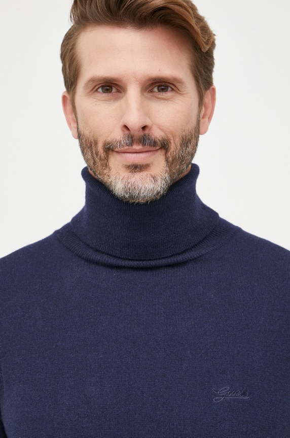 Guess sweter z domieszką wełny granatowy M2BR08.Z3142