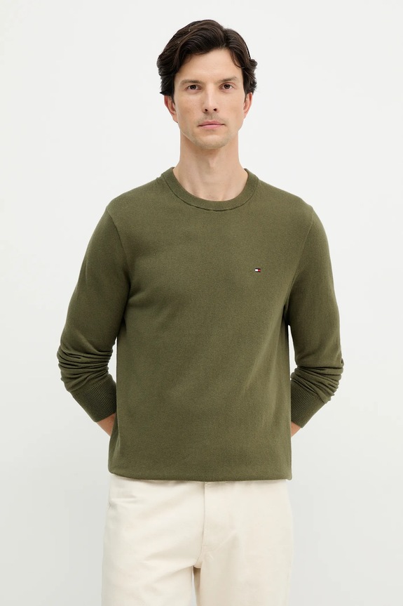 Tommy Hilfiger sweter z domieszką kaszmiru pozostałe zielony MW0MW28046.9BYY