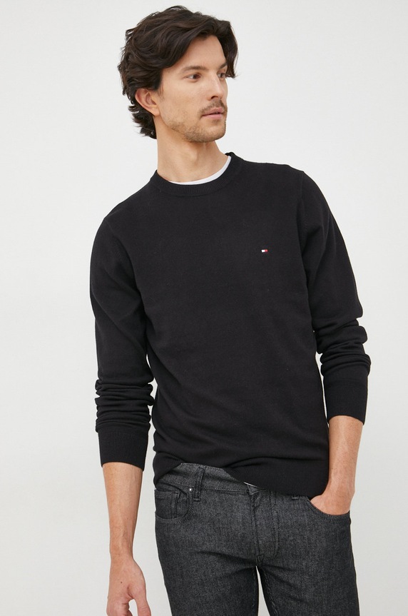 Tommy Hilfiger sweter z domieszką kaszmiru pozostałe czarny MW0MW28046.9BYY