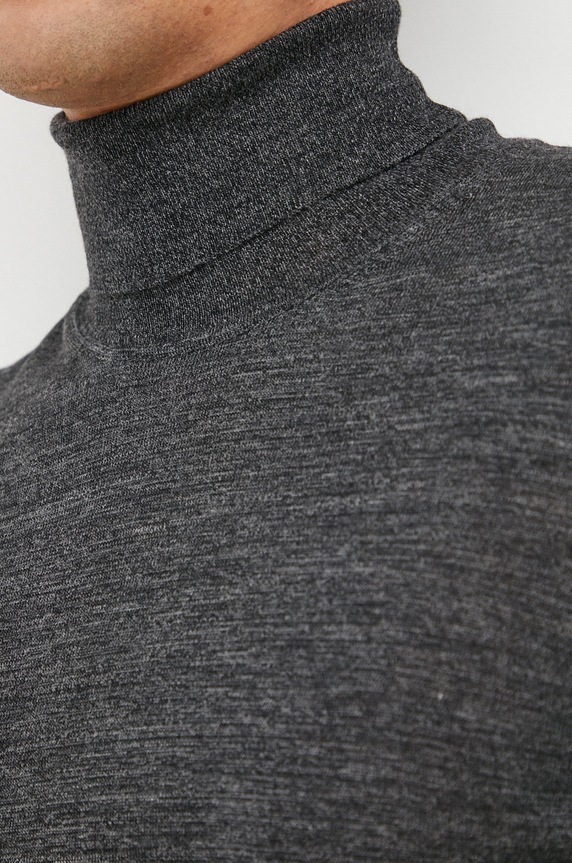 BOSS gyapjú pulóver 50468262 szürke