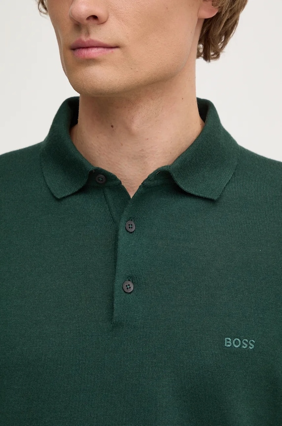 Vlněný svetr BOSS Bono-L 50476357 zelená