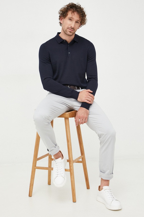 Odzież BOSS sweter wełniany Bono-L 50476357 granatowy