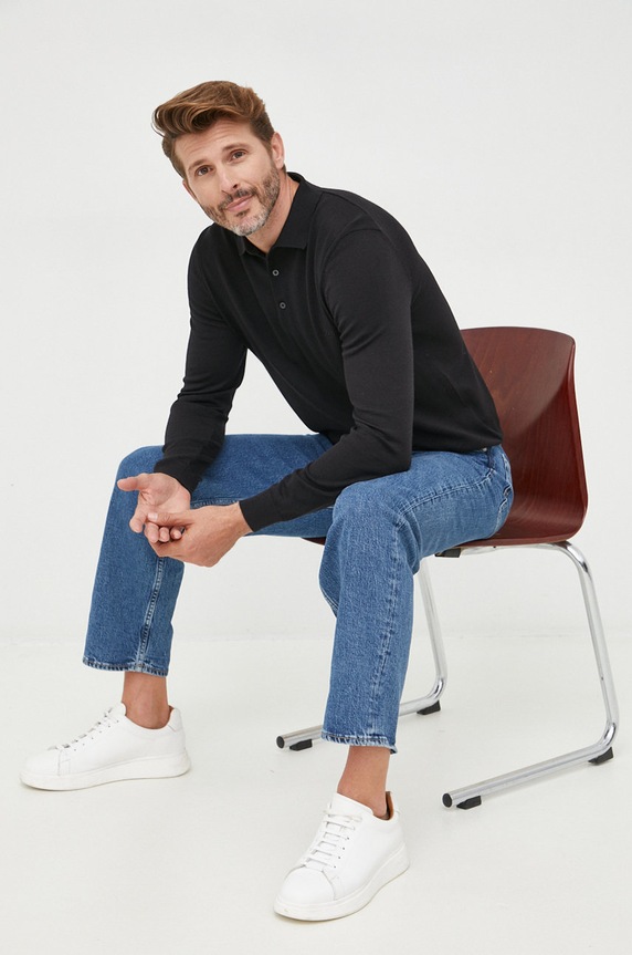 Вовняний светр BOSS Bono-L 50476357 чорний AW25