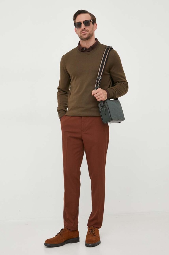 Вовняний светр BOSS Botto-L 50476364 зелений AW25