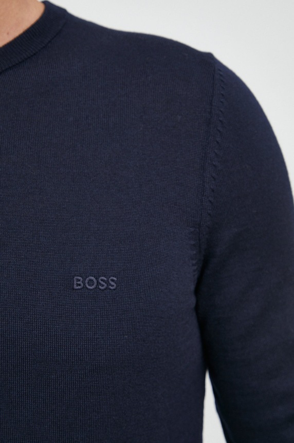 BOSS sweter wełniany Botto-L 50476364 granatowy