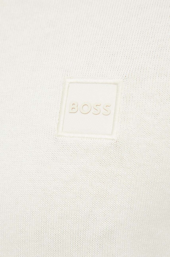 BOSS sweter z domieszką kaszmiru BOSS CASUAL 50471343 beżowy