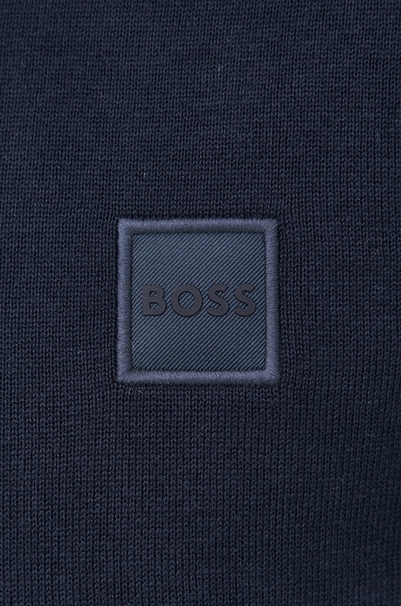 BOSS pulover din amestec de casmir BOSS CASUAL 50471343 bleumarin