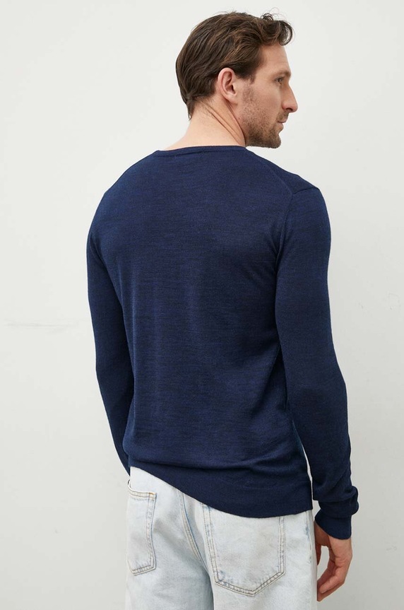 Odzież Bruuns Bazaar sweter wełniany BBM1220 granatowy