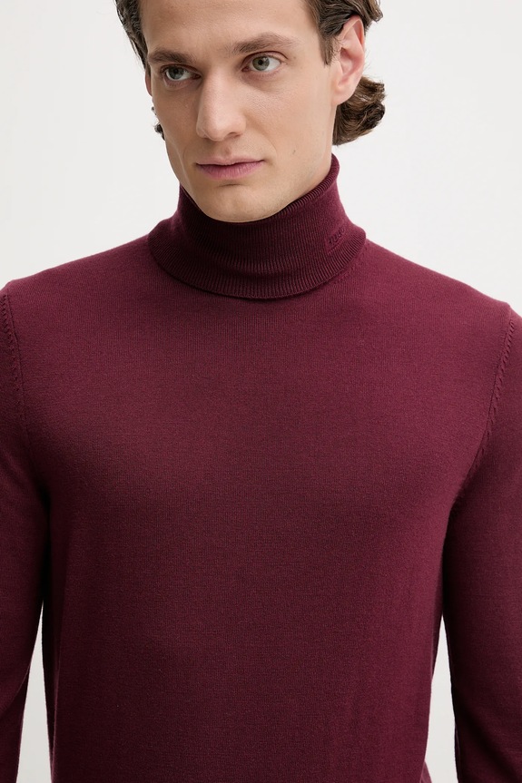 Vlnený sveter HUGO San Thomas-M burgundské 50474174