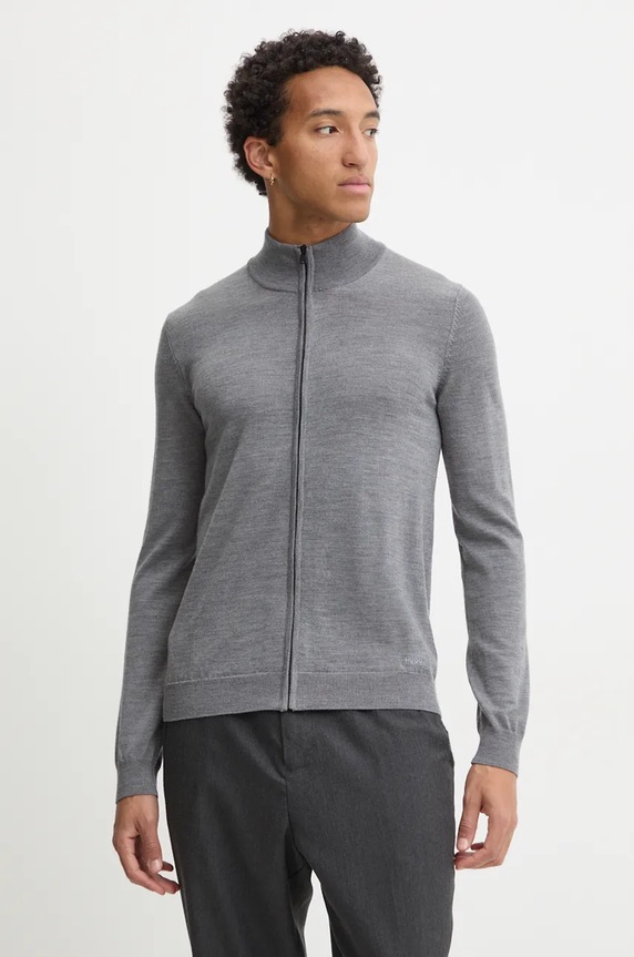 HUGO cardigan din lână San Jorge-M uni gri 50474193