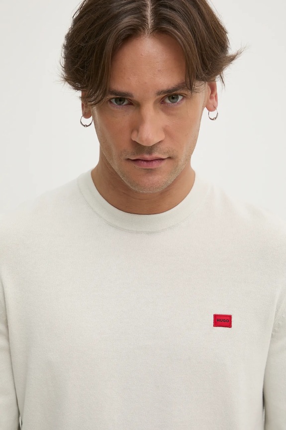 HUGO maglione in cotone San Cassius-C1 beige 50475083