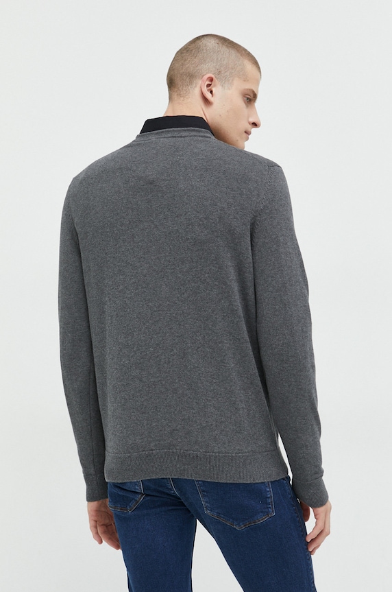 Odzież HUGO sweter bawełniany San Cassius-C1 50475083 szary