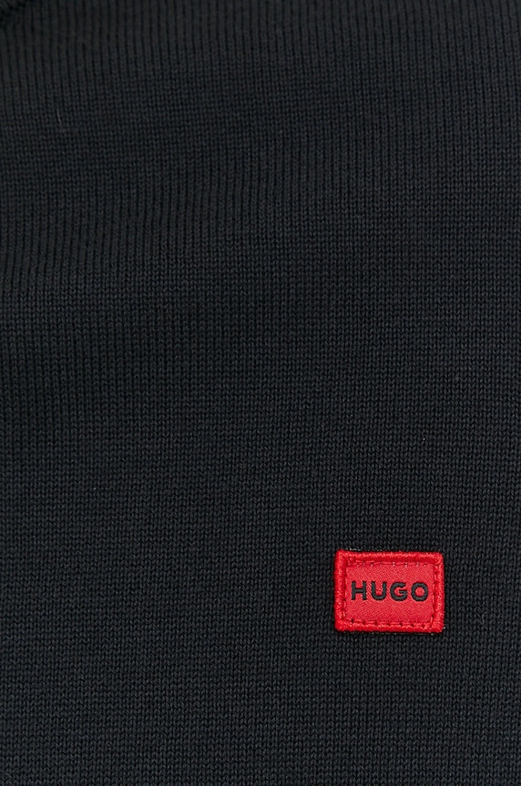 HUGO pamut pulóver 50475083 fekete