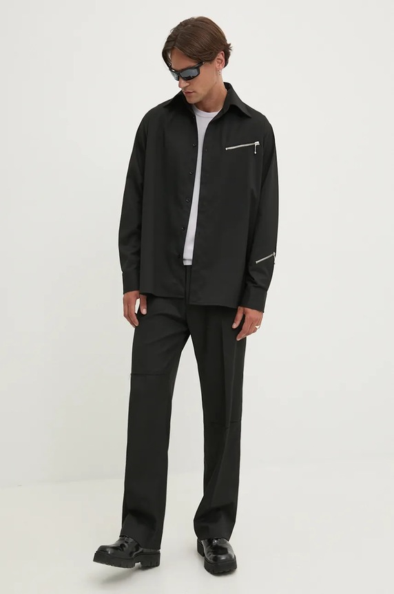 Vlnený sveter HUGO San Cedric-M1 50476832 fialová AW25