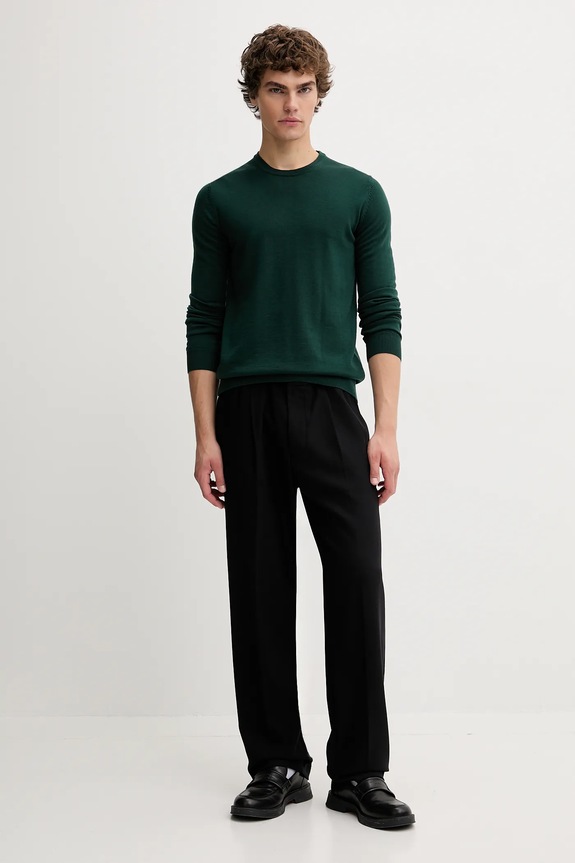 HUGO sweter wełniany San Cedric-M1 50476832 zielony AW25
