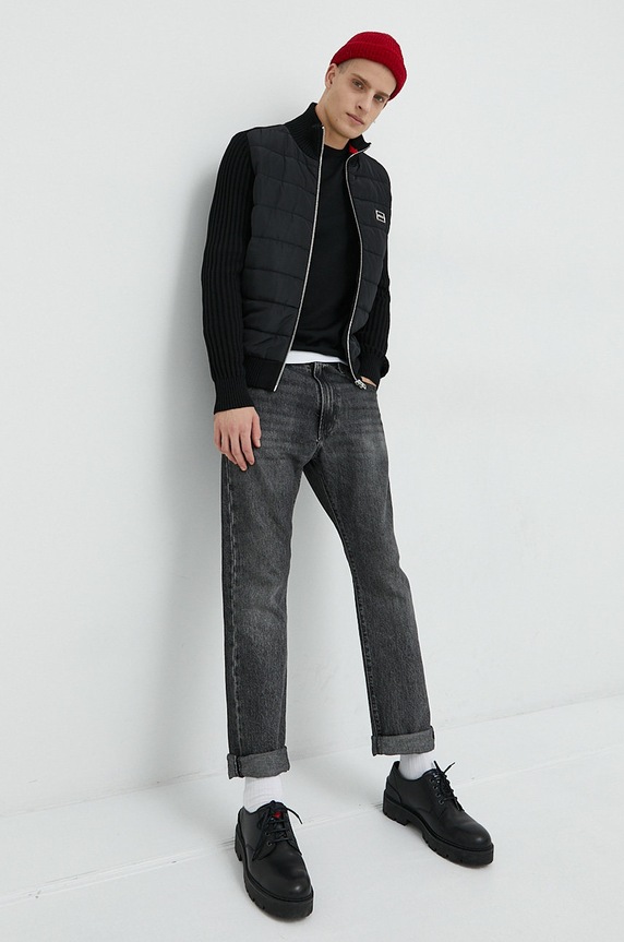 Vlnený sveter HUGO San Cedric-M1 50476832 čierna AW25