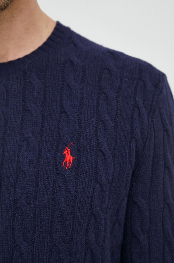 Polo Ralph Lauren sweter wełniany 710876762002 granatowy