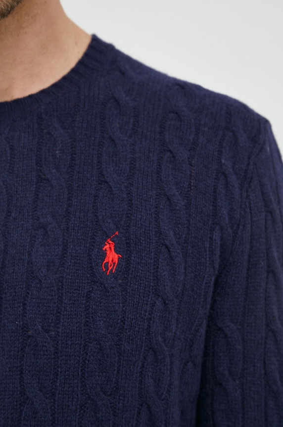 Polo Ralph Lauren sweter wełniany 710876762002 granatowy