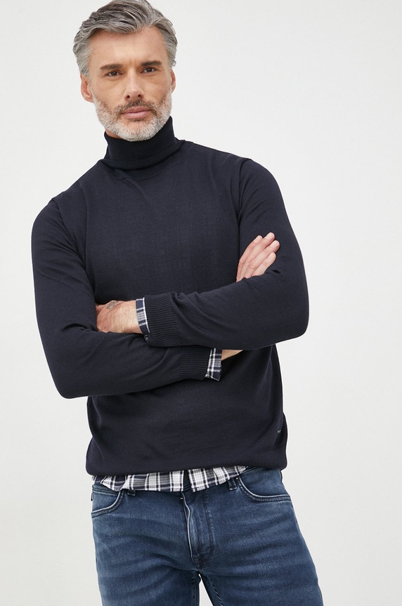 Joop! sweter wełniany wełna granatowy 30033518
