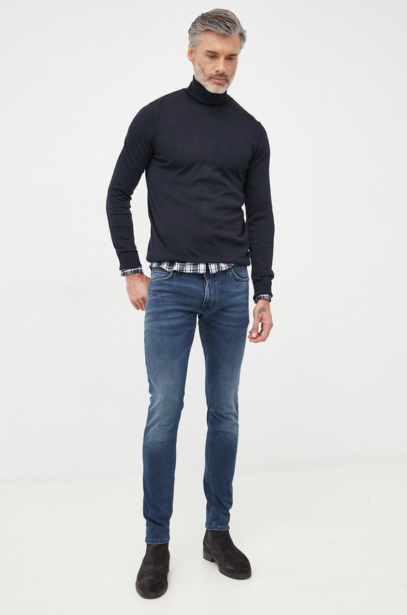 Joop! sweter wełniany 30033518 granatowy AW25