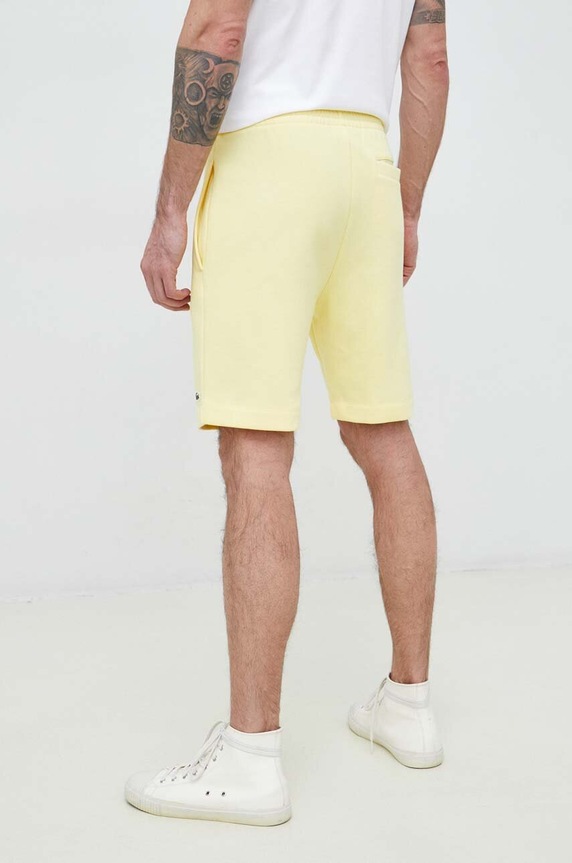 Îmbrăcăminte Lacoste pantaloni scurți de trening pentru bărbați cu bumbac GH9627 galben