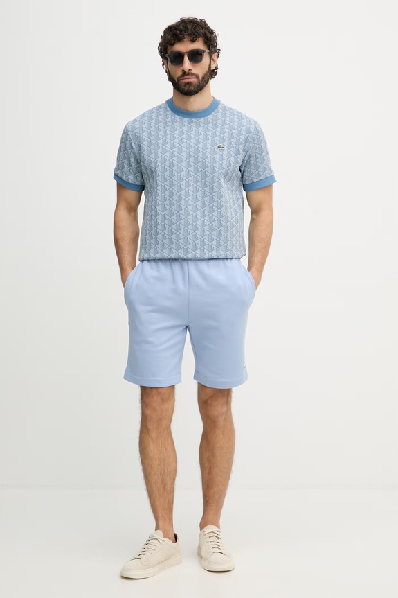 Lacoste szorty dresowe męskie z bawełną GH9627 niebieski SS26
