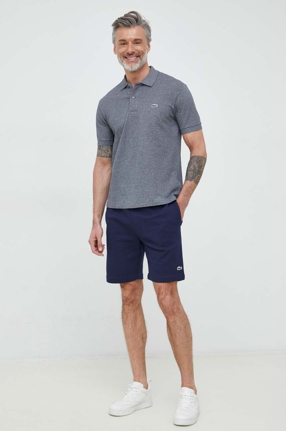 Lacoste pantaloni scurți de trening cu bumbac pentru bărbați tricotaj bleumarin GH9627
