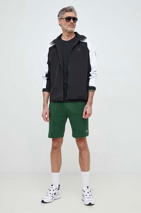 Lacoste pantaloni scurți de trening cu bumbac pentru bărbați GH9627 verde SS26