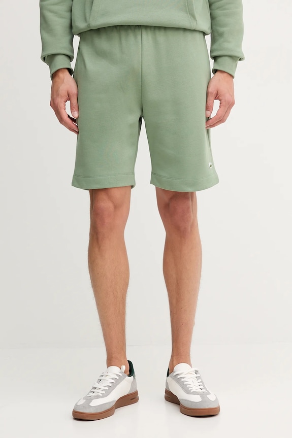 Lacoste pantaloni scurți de trening cu bumbac pentru bărbați verde GH9627