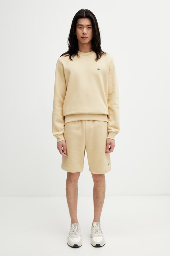 Lacoste pantaloni scurți de trening cu bumbac pentru bărbați GH9627 bej