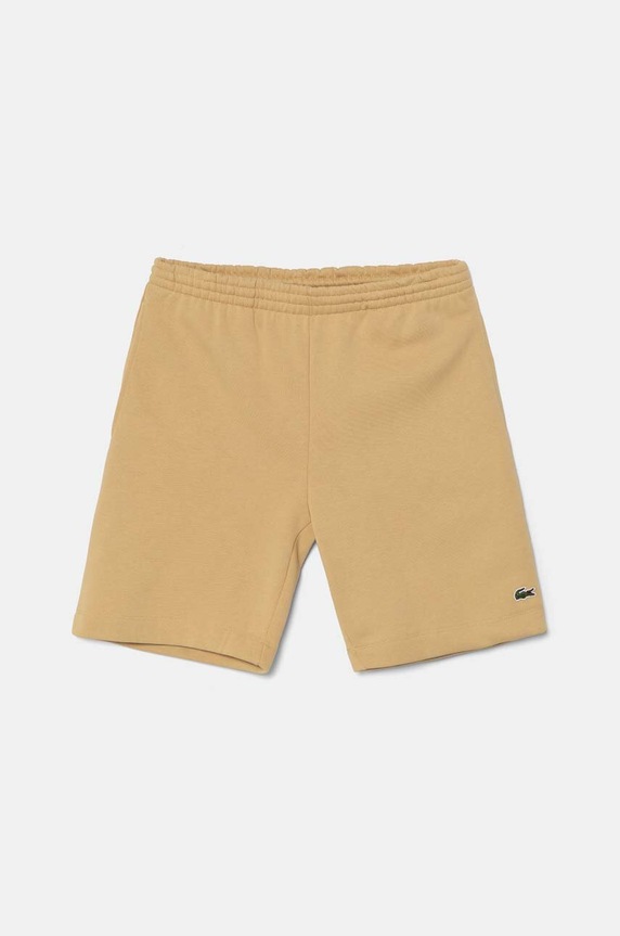 Lacoste szorty dresowe męskie z bawełną beżowy GH9627