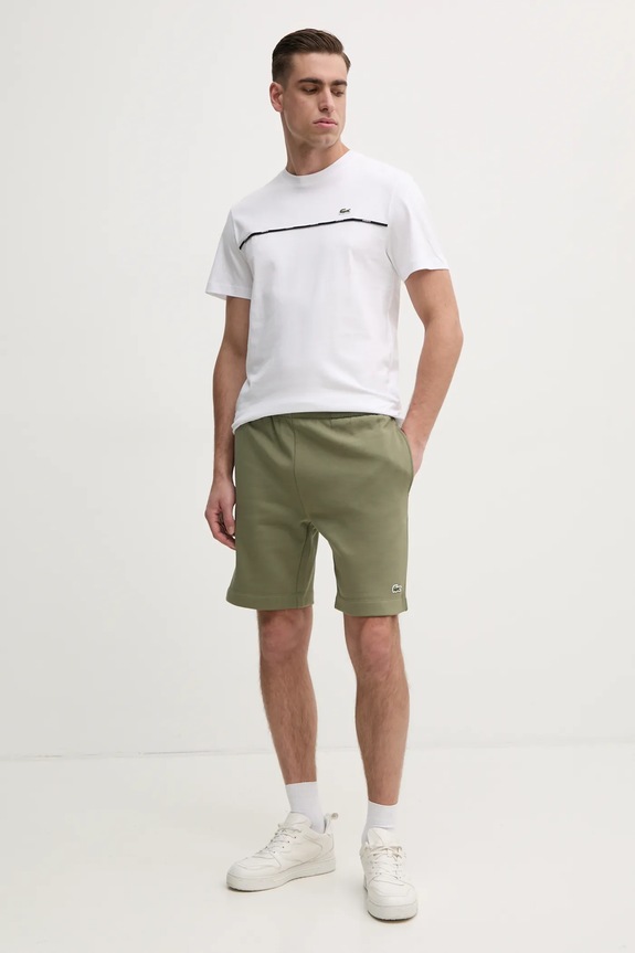 Lacoste szorty dresowe męskie z bawełną GH9627 zielony SS26