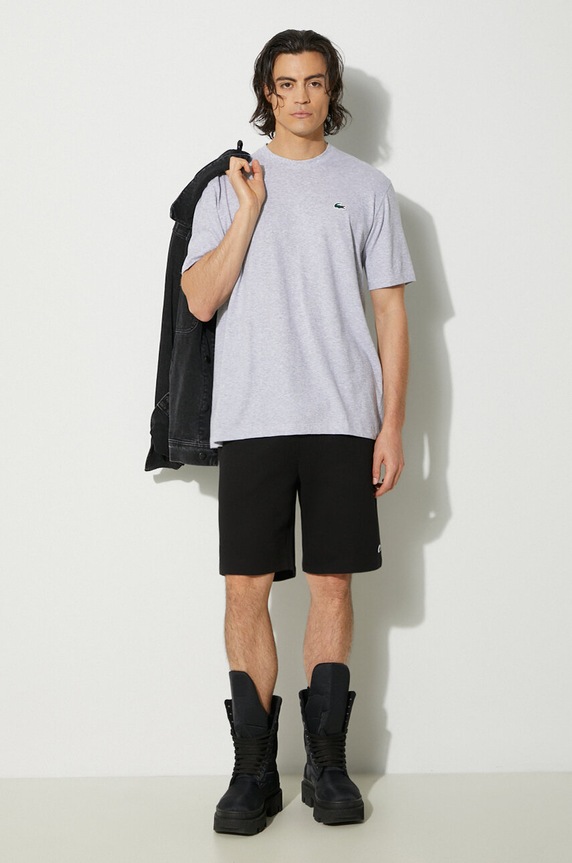 Lacoste pantaloni scurți de trening cu bumbac pentru bărbați GH9627 negru SS26
