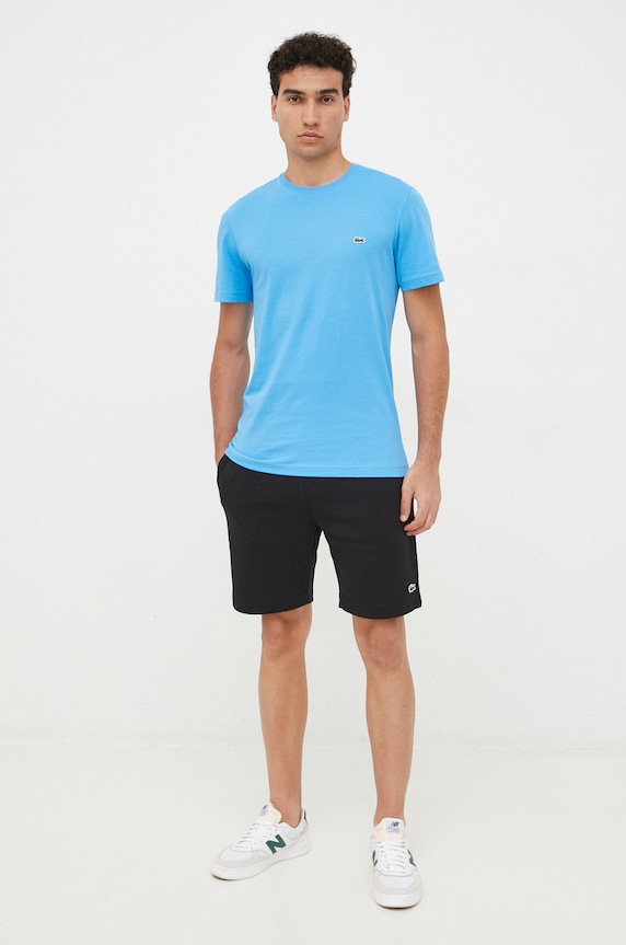Lacoste teplákové šortky pánske s bavlnou GH9627 čierna SS26