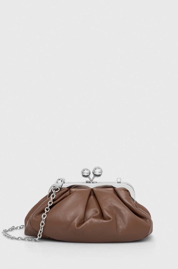 Weekend Max Mara pochette di pelle pelle fiore marrone 2425516074600