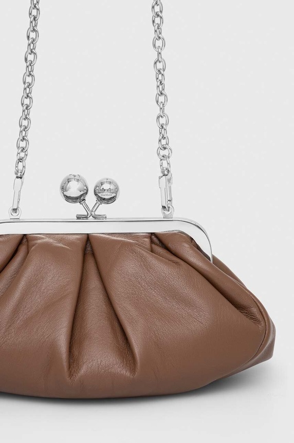 Weekend Max Mara pochette di pelle marrone 2425516074600