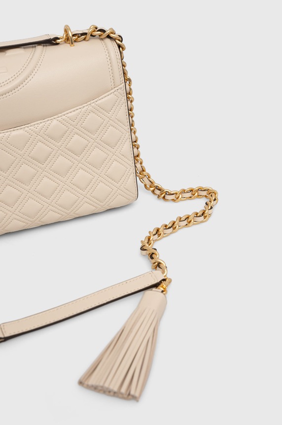 Akcesoria Tory Burch torebka skórzana Fleming 76997.122 beżowy